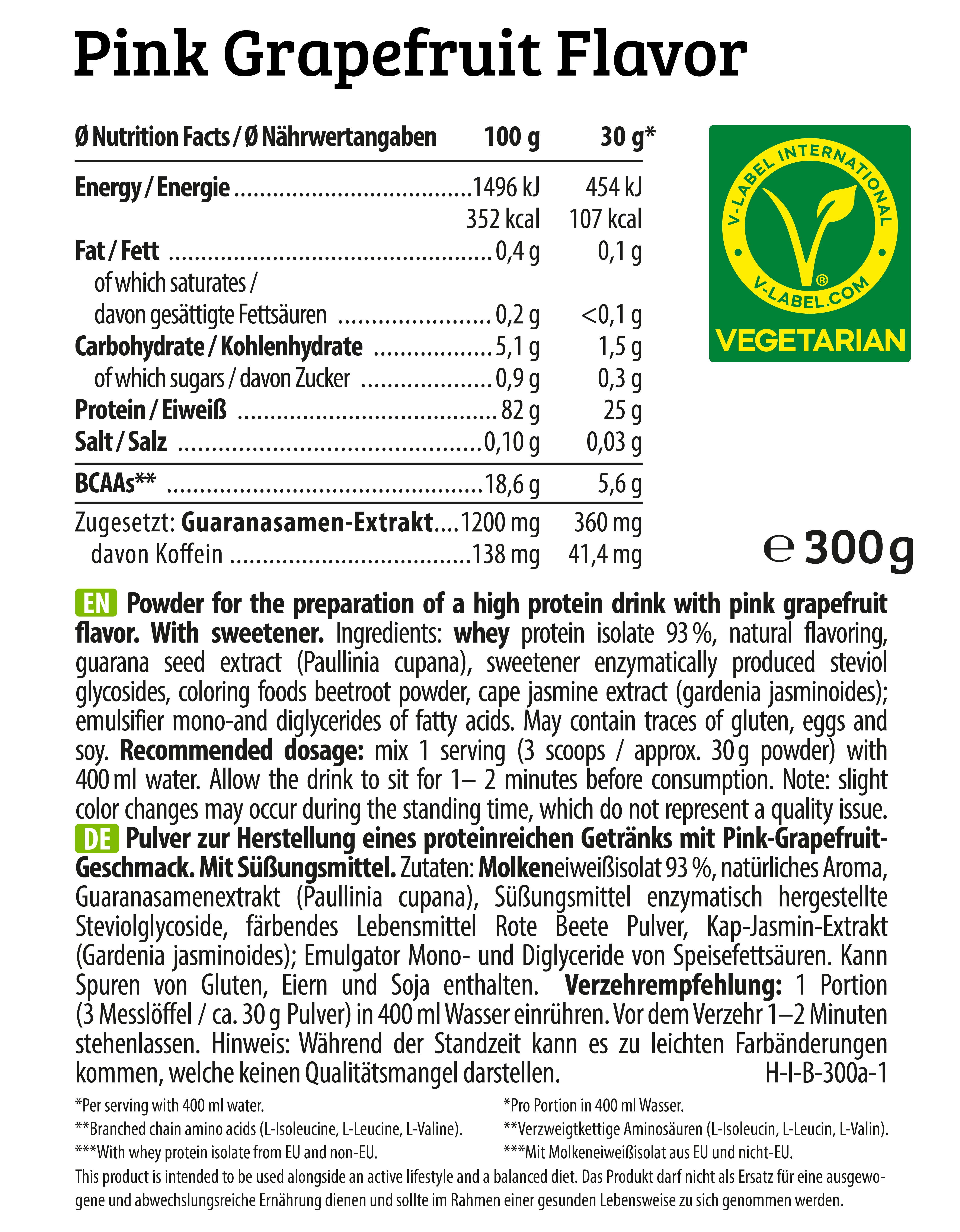 HEJ Clear Whey Isolate Pink Grapefruit + Koffein