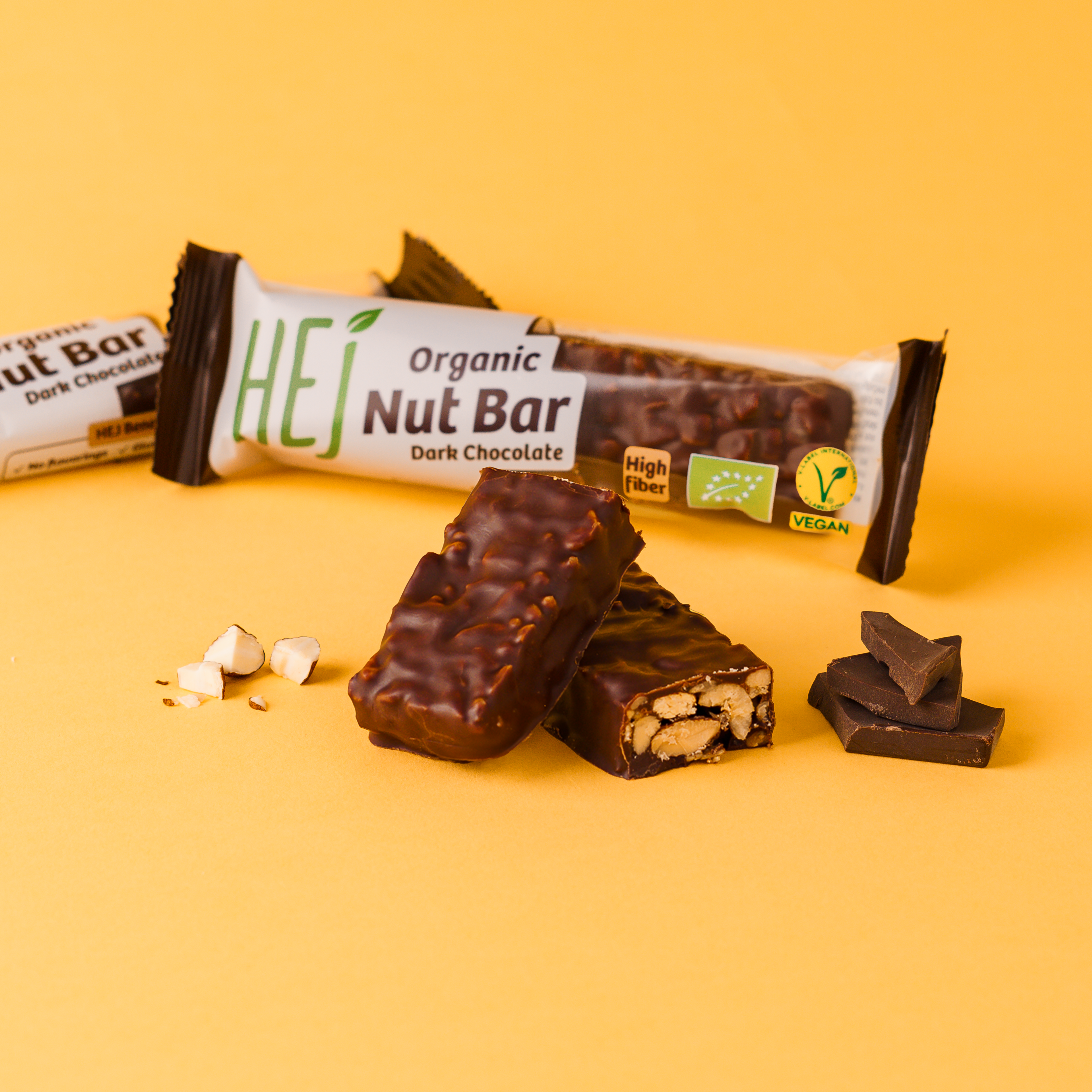 HEJ Organic Nut Bar Dark Chocolate