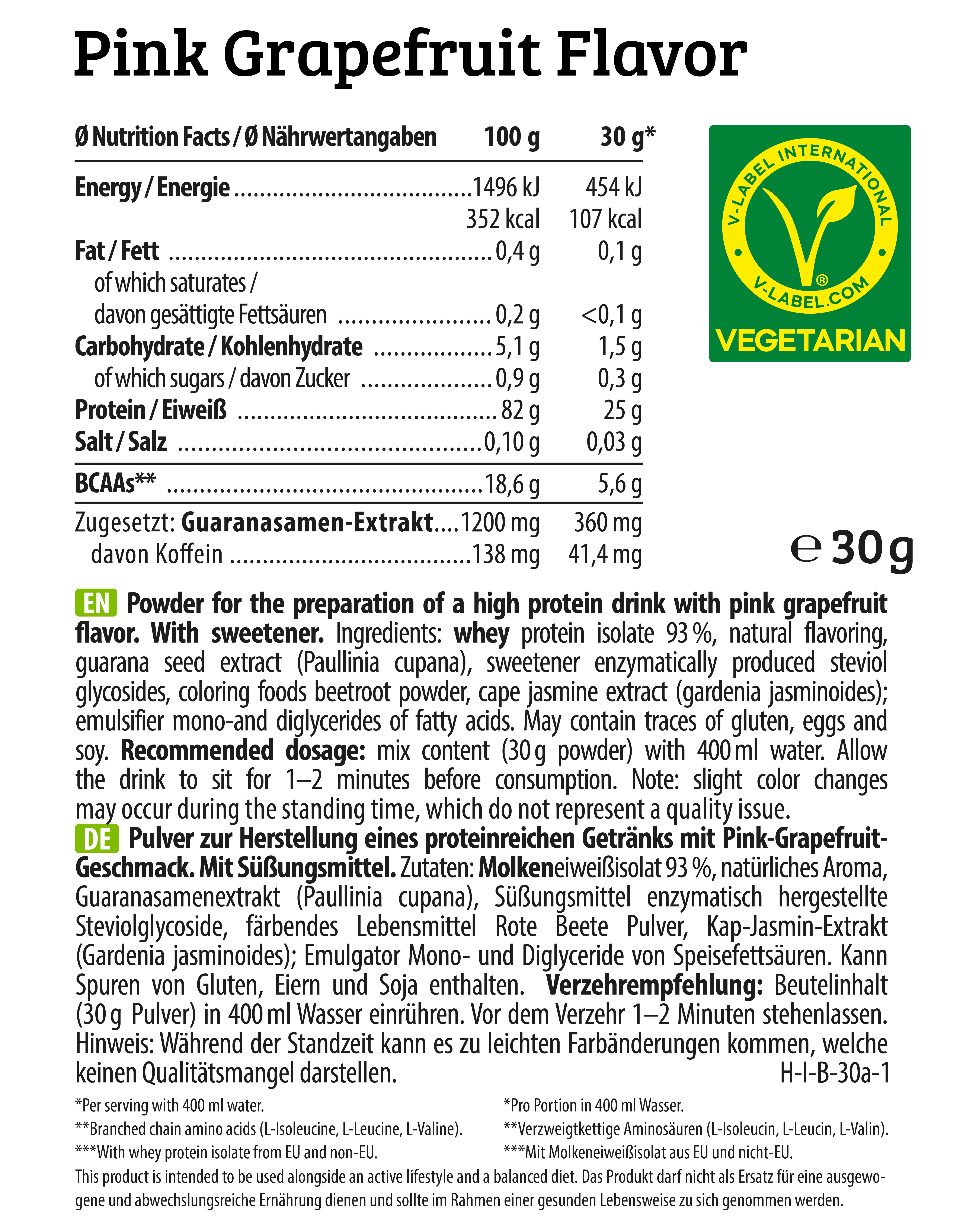 HEJ Clear Whey Isolate Pink Grapefruit + Koffein