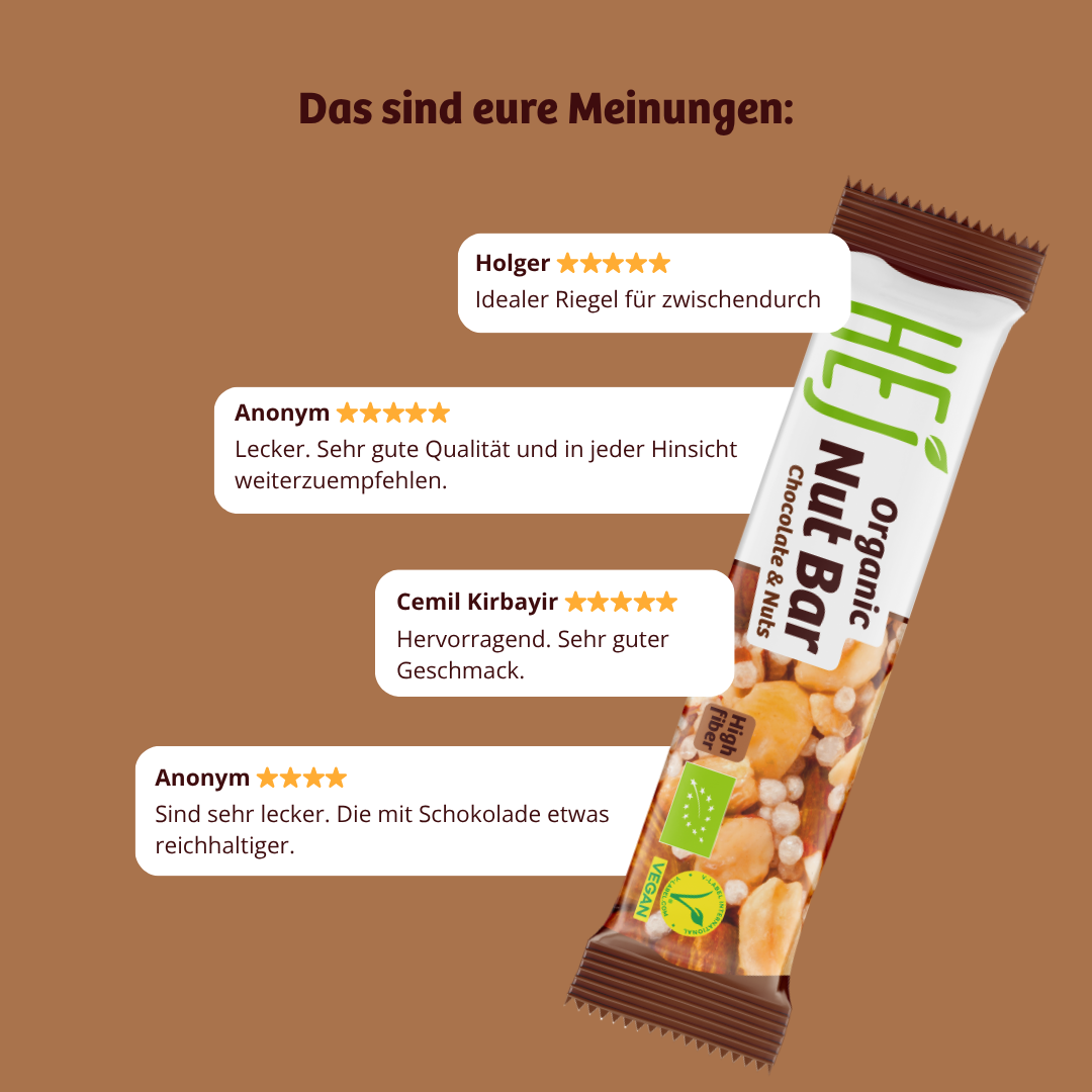 HEJ Organic Nut Bar Chocolate & Nuts
