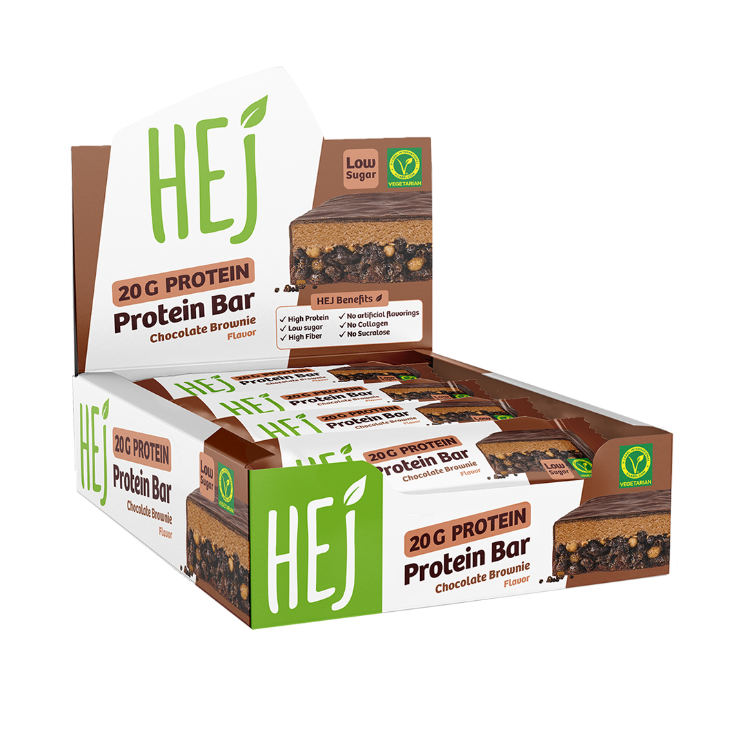 HEJ 20g Protein Bar Chocolate Brownie - 12 x 60g