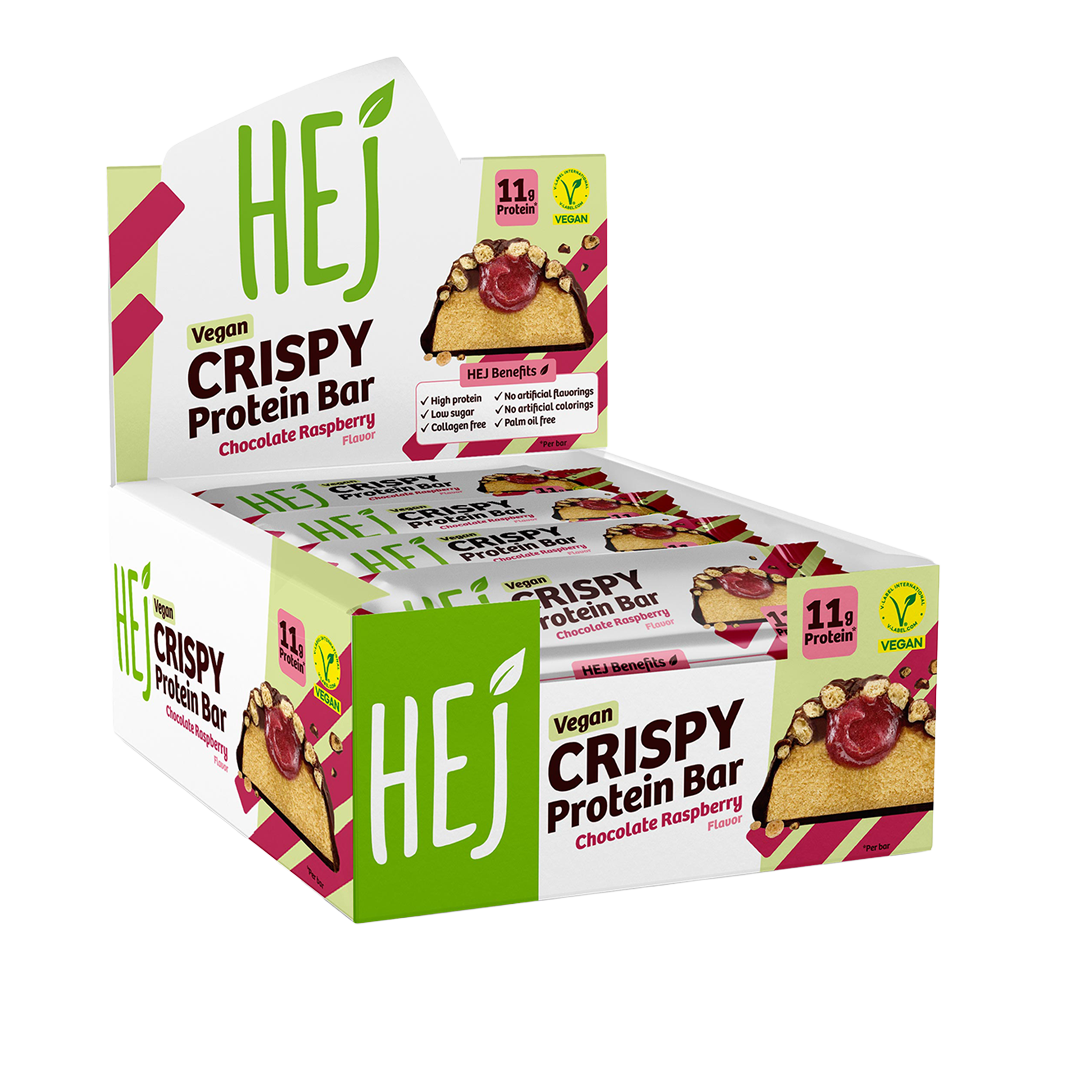 HEJ Vegan Crispy Chocolate Raspberry - 12 x 45g