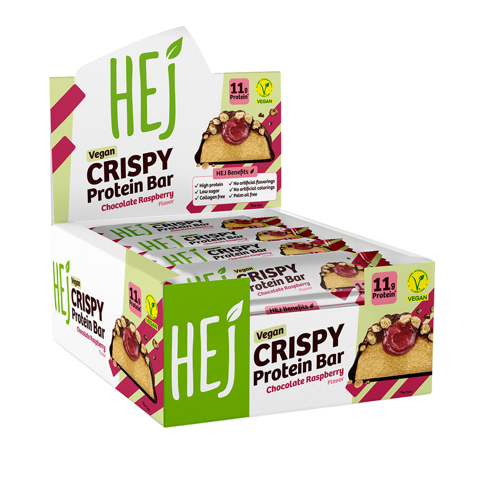 HEJ Vegan Crispy – Chocolate Raspberry – Proteinriegel – 12x45 g – 11 g ...