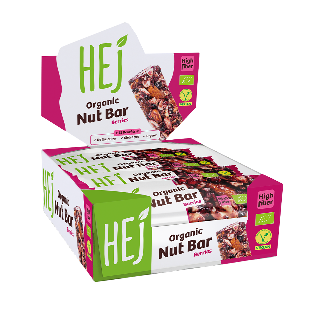 HEJ Organic Nut Bar Berries - 12 x 40g