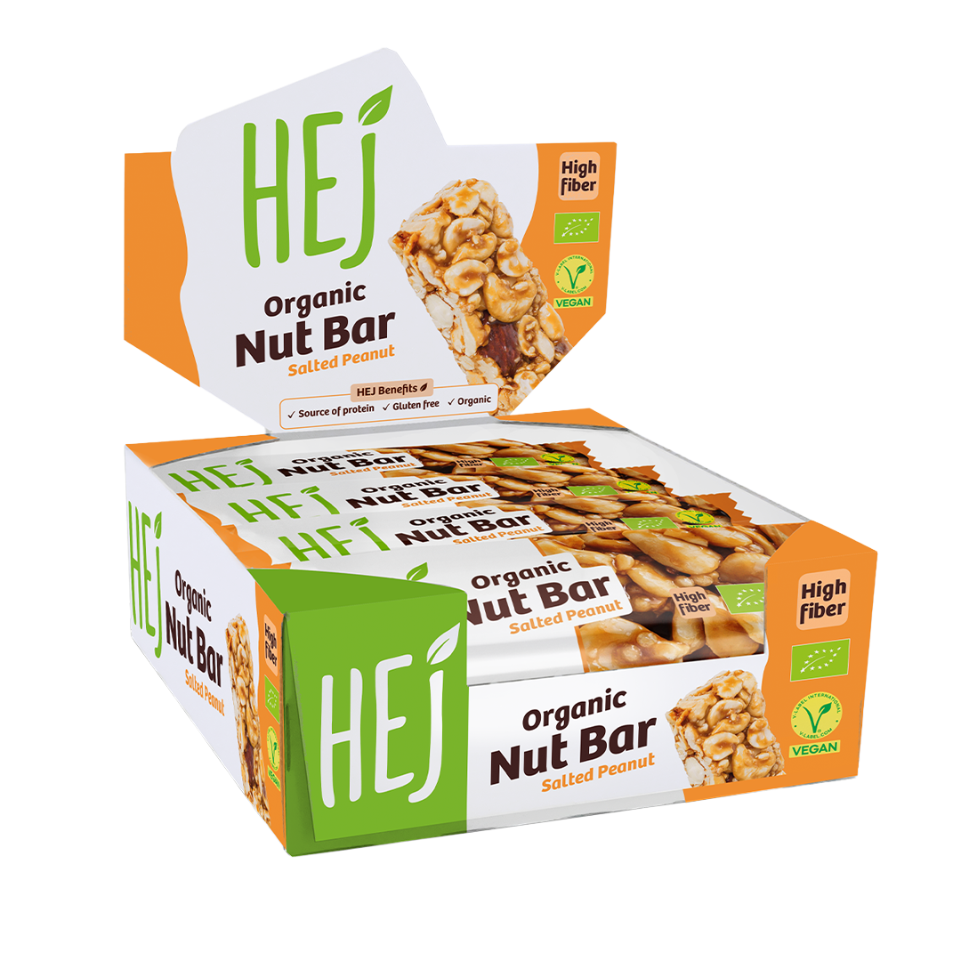 HEJ Organic Nut Bar Salted Peanut - 12 x 40g