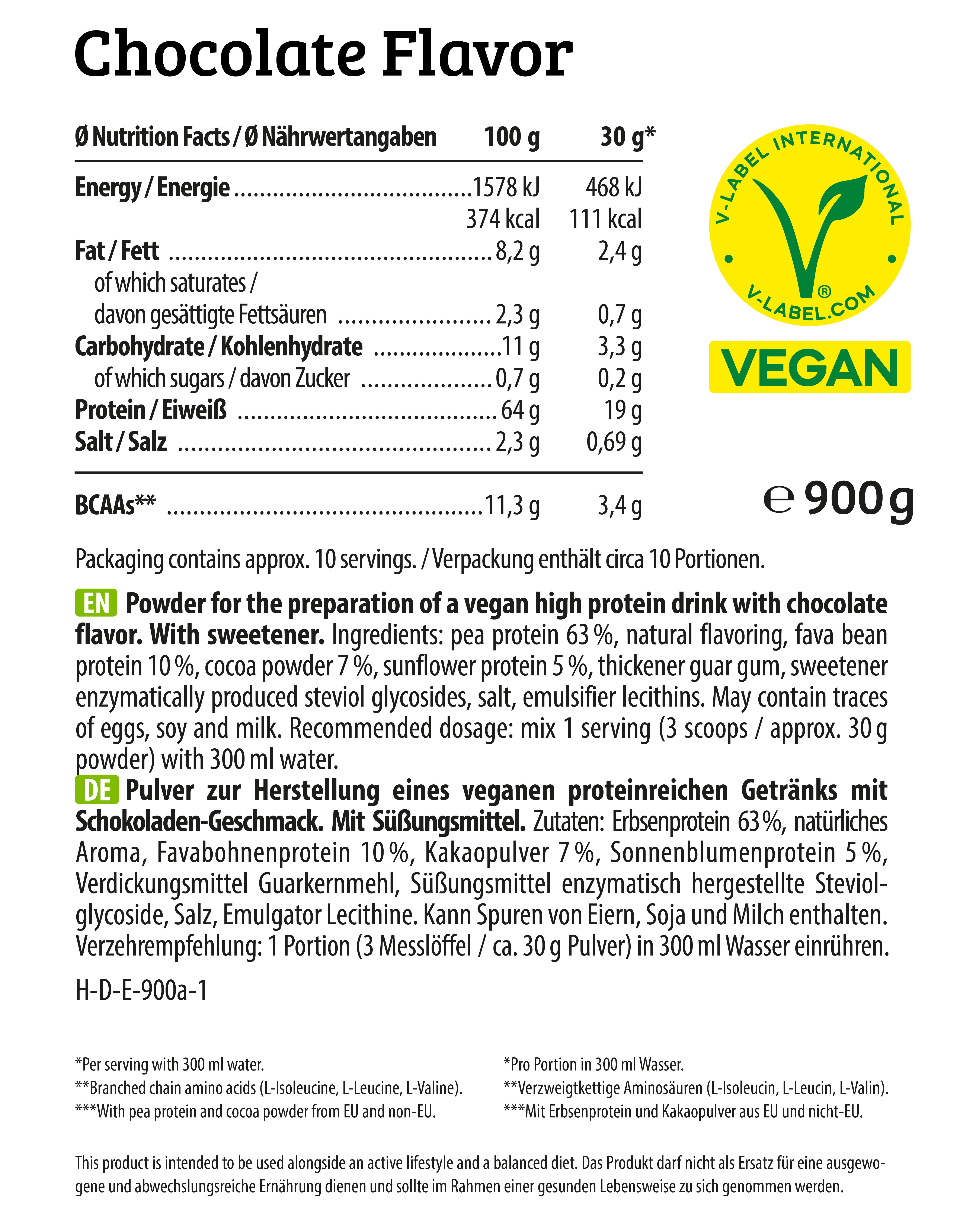 HEJ Vegan Protein Chocolate