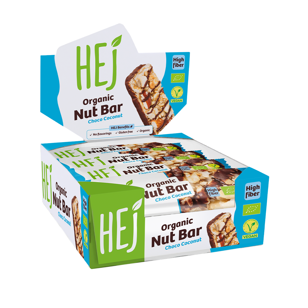 HEJ Organic Nut Bar Choco Coconut - 12 x 40g