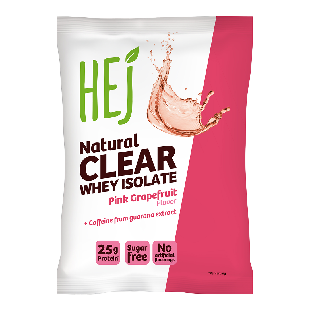 HEJ Clear Whey Isolate Pink Grapefruit + Koffein - 30g