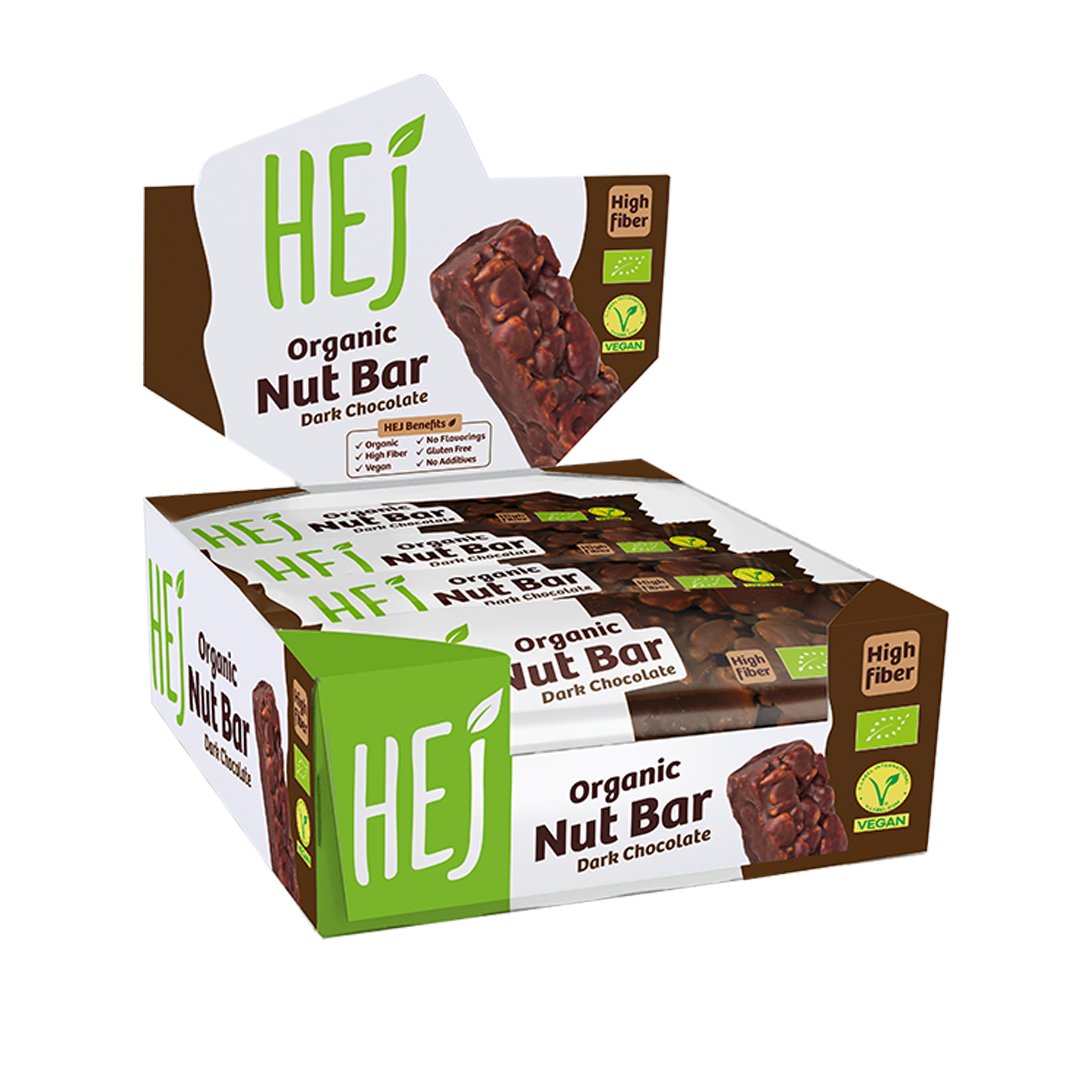 HEJ Organic Nut Bar Dark Chocolate - 12 x 40g