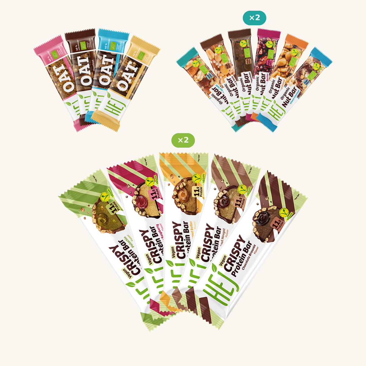 HEJ Veganes Riegel Probierpaket